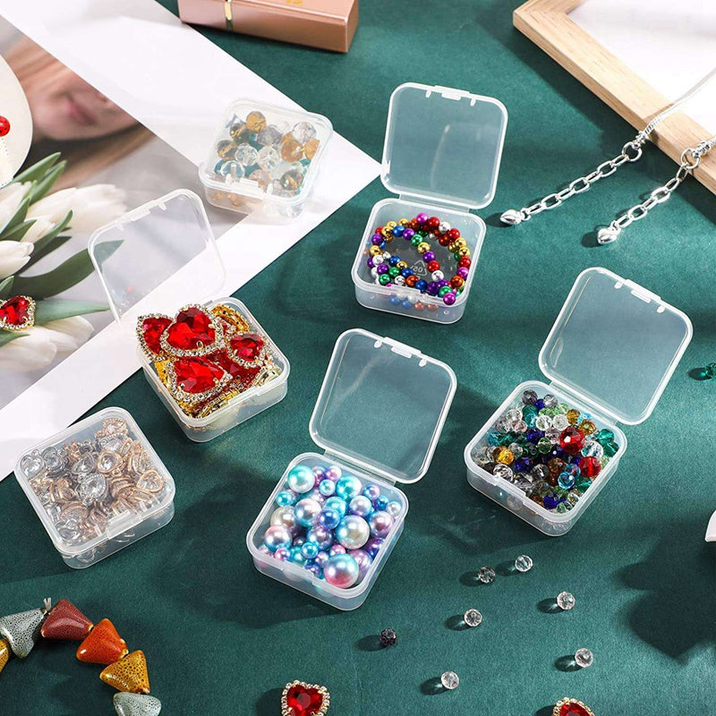 6 Pcs Clear Plastic Storage Box Set - Ultra-Visible, Stackable & Space-Saving Solution For Hair Accessories, Jewelry, DIY Rice Beads, Hardware & Craft Supplies - Versatile, Lightweight Organizer Cases Organization, Storage