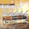 4 Piece Acrylic Seasoning Box - Storage Container Condiment Jars -Kitchen Tools Bar Accessories