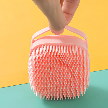 Silicone Body Bath Brush - Exfoliating, Massaging, and Cleansing Tool - Blue, Pink and Yellow