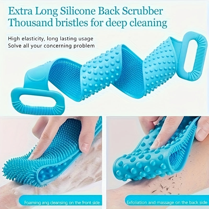 Enjoy a Full body Scrub with our Silicon Back Scrubber The Perfect Accessory for a Deep Cleansing and Relaxing Shower Experience soft loofah bath belt body scrubber brush