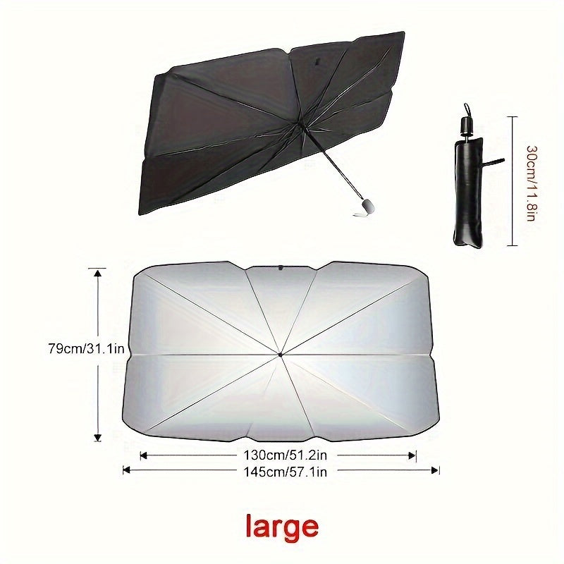 Car Windshield Sunshade Umbrella-Foldable Car Umbrella Sunshade Anti UV Car Windshield (Thermal Protection) Suitable For Car
