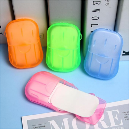 Travel Soap Paper 20pcs Mini Paper Soap Washing Hand Bath Clean Scented Slice Sheets Good for Camping BBQ Hiking Travel or Any Outdoor Activity