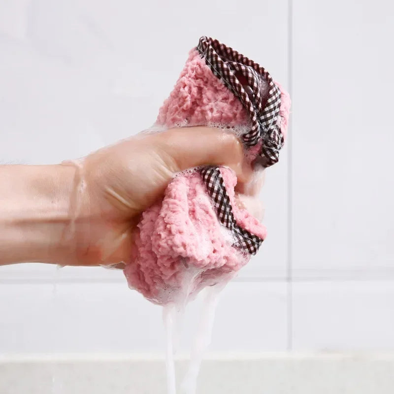 Kitchen Microfiber Towel Absorbent Kitchen Cleaning Cloth Non-stick Oil Dish Towel Tableware Household Cleaning Cloth