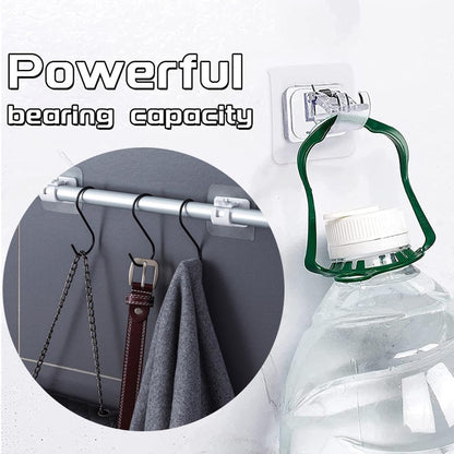 2pcs No-Drill Curtain Rod Hanger, Transparent Rod Hook, Self-Adhesive Rod Hanger, Heavy-Duty Tube Style Rod Hook, Window Decoration Installation, No-Drill Rod Hanger, Utility Hooks, Utility Hooks For Home Storage