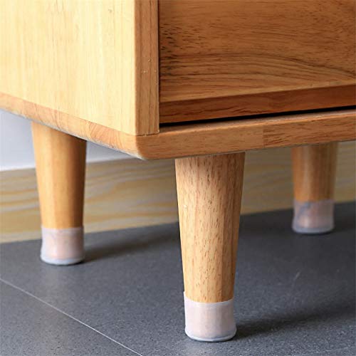 Silicone Furniture Leg Protection Cover Chair Leg Caps Silicone Floor Protector Round Furniture Table Feet Cover Anti-Slip Bottom Chair Pads Furniture Silicon Protection Cover White 4PCS