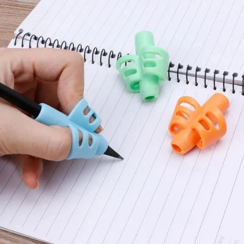 Silicone Pencil Grips Three Fingers Fixed Handwriting Posture Correction Grip Trainer Kids Pencil Holder Writing Aid Grip