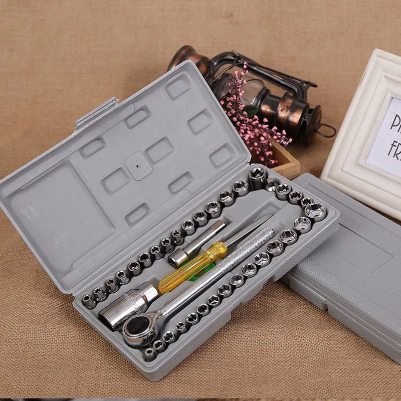 Combination Socket Wrench, 40 Pieces, Hand Tools, Wrench Set, Socket Wrench, Hand Tools, Garage Wrench, Ratchet Wrench