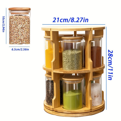 Bamboo 360° Rotating Spice Rack
