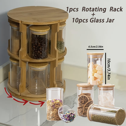 Bamboo 360° Rotating Spice Rack
