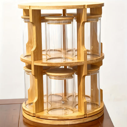 Bamboo 360° Rotating Spice Rack