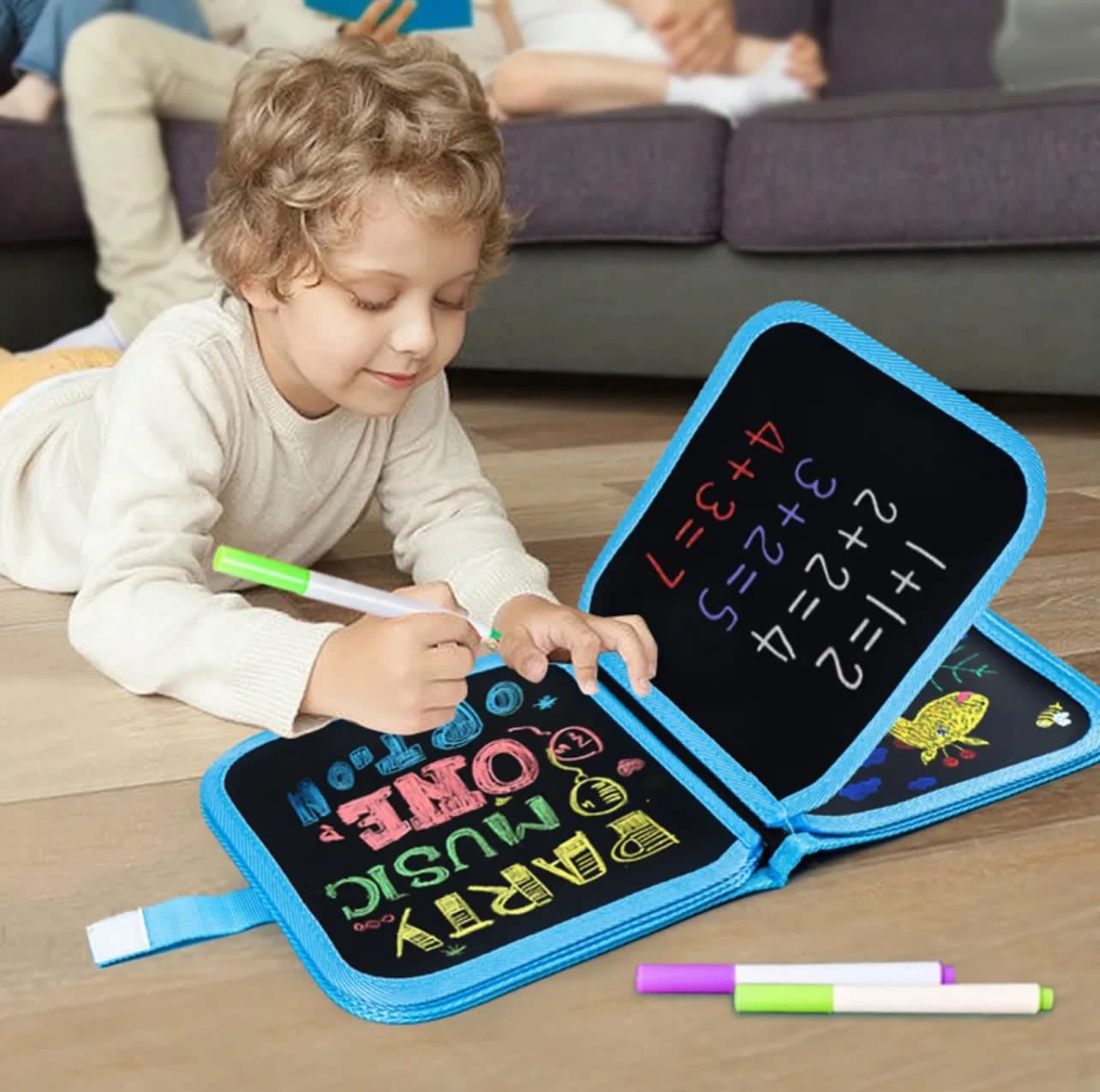 Children's Toy Graffiti Drawing Board Writing Whiteboard Double-Sided Usable Blackboard Erasable Powder Pen Drawing Board