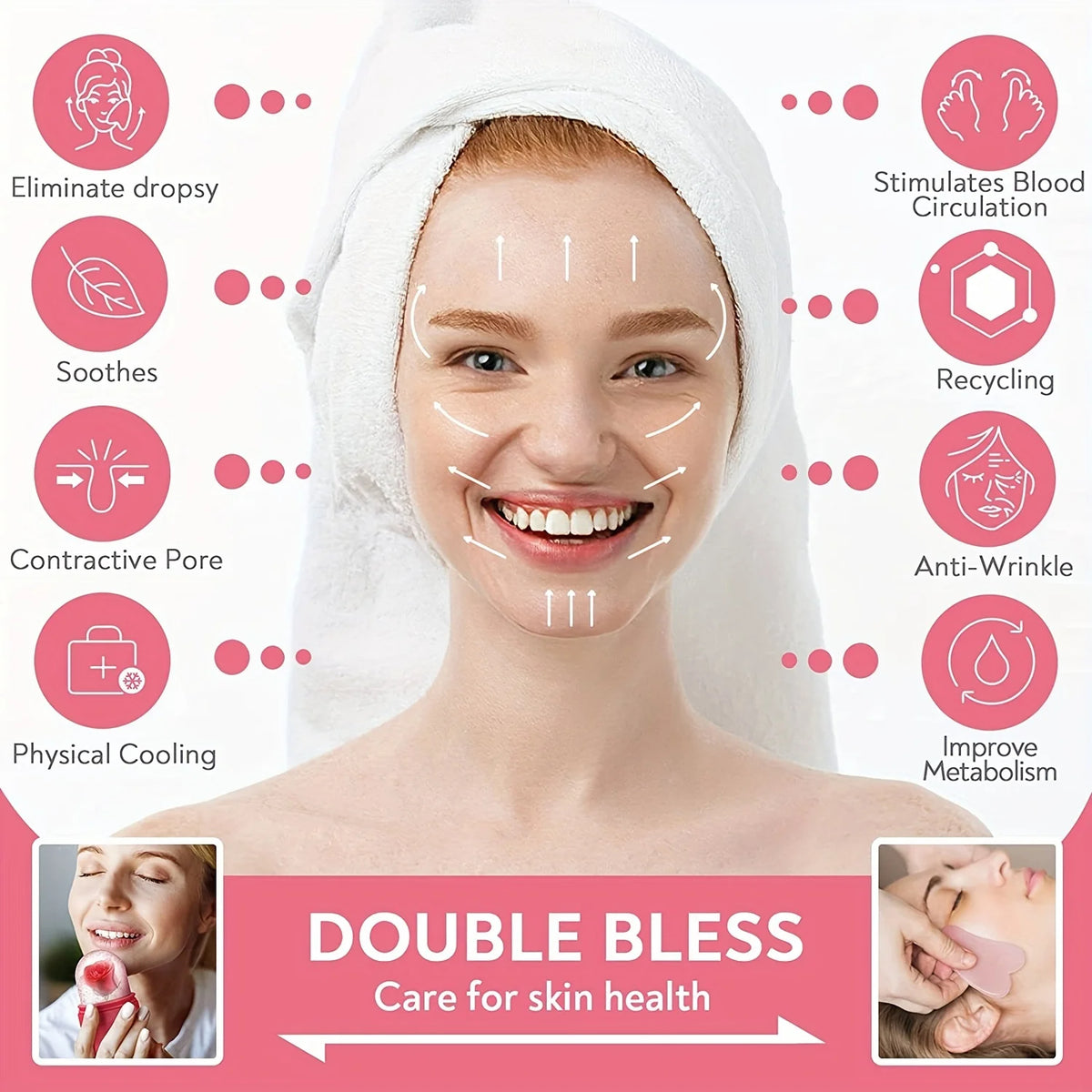 Silicone Cube Tray Shape Face Facial Ice Roller Massage Face Massage Roller Frozen Facial Reusable Ice Face Roller Skincare Tool