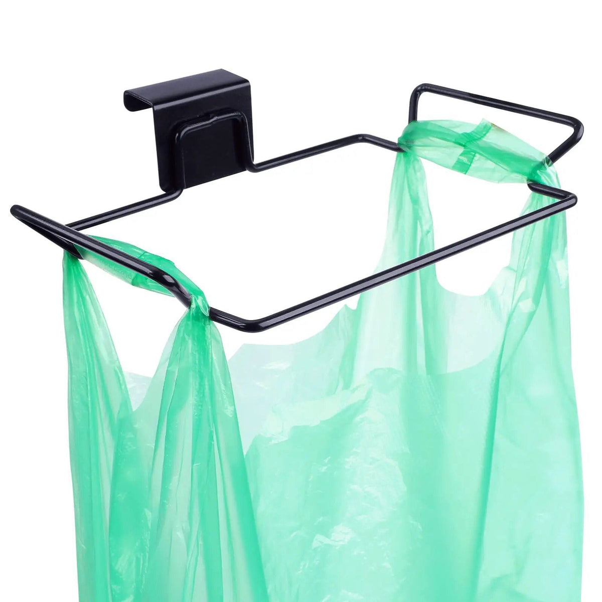 Metal Garbage Holder ( only black ) -Heavy-Duty Metal Trash Bag Holders - Space-Saving Under Cabinet Organizer, Rust-Proof Garage & Office Trash Bin Dispenser, Easy Installation No Tools Needed for Kitchen, Bathroom, Workspace - Compact Storage Solution,