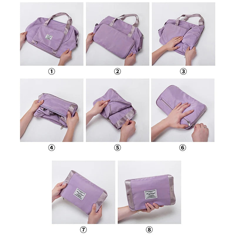 Expandable Oxford Pillow Bag Fashion Travel Duffel Bag Lightweight Foldable Travel Bag For Women And Men Tote Carry On Luggage Bag Weekender Overnight Bag