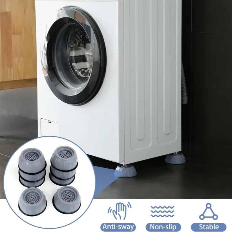 New Noise Reducation Washing Machine Rubber Mat Universal Fixed Washing Machine Stand Anti-Vibration Feet Pads Refrigerator Base Fixed Non-Slip Pad For Washing Machine, Fridge, Suction Cup Anti Walk Shock Absorber Feet Pads Lifting Base Furniture Pads