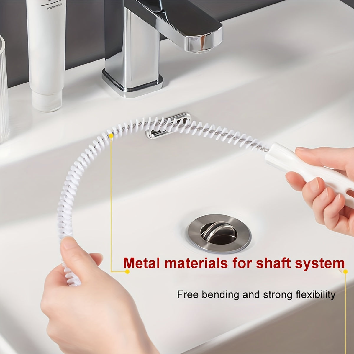 1pc Sewer Dredge Cleaning Hair Garbage Cleaning Brush, Pipeline Cleaner Flexible Cleaner Plug Hole Removal Tool