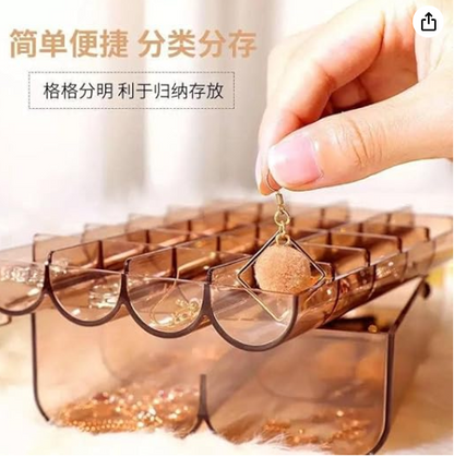 Earring Organizer Acrylic Jewelry Box Clear Tackle Box Organizer Plastic Ring Storage Organizer Tray with 30 different Compartment 2 Layer Travel Case Gift for Women