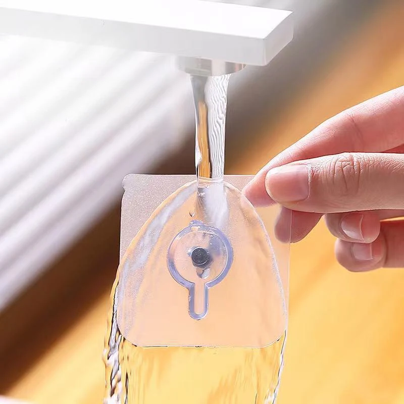1pcs PVC Strong Adhesive Wall Hooks for Posters Seamless Wall Hooks Waterproof Durable Transparent Kitchen Bathroom Screw Hooks Hangers