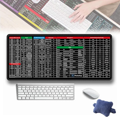 Shortcut keyboard mat (30*80cm) - Office Shortcut Keys Rubber Mat Mouse Pad