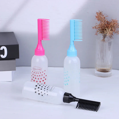 150ml Multicolor Plastic Hair Dye Refillable Bottle Applicator Comb Dispensing Salon Hair Coloring Hairdressing Styling Tool