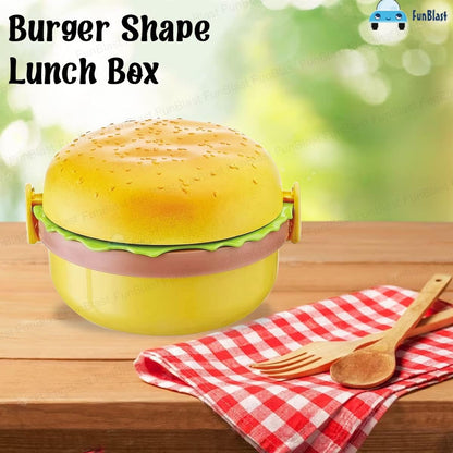 Burger Shape Lunch Box for Kids - Lunch Box for Kids, Tiffin Box, Lunch Box Leak Proof Plastic Lunch Box, Lunch Box with