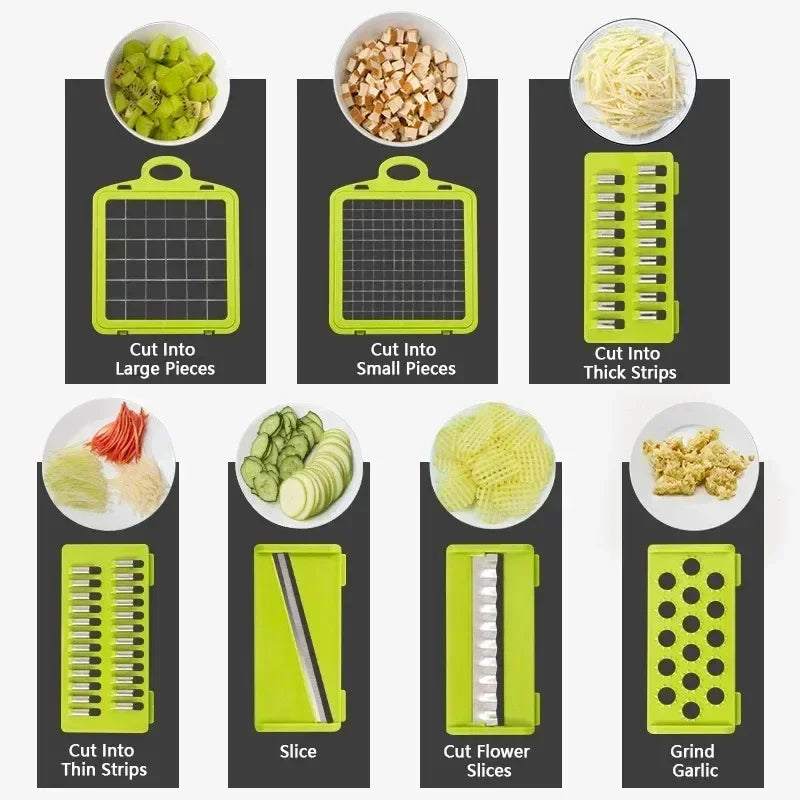 16 in 1 Multifunctional Vegetable Chopper Handle Food Grate Food Chopper Vegetable Slicer Dicer Cut Kitchen Items cocina