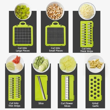 16 in 1 Multifunctional Vegetable Chopper Handle Food Grate Food Chopper Vegetable Slicer Dicer Cut Kitchen Items cocina