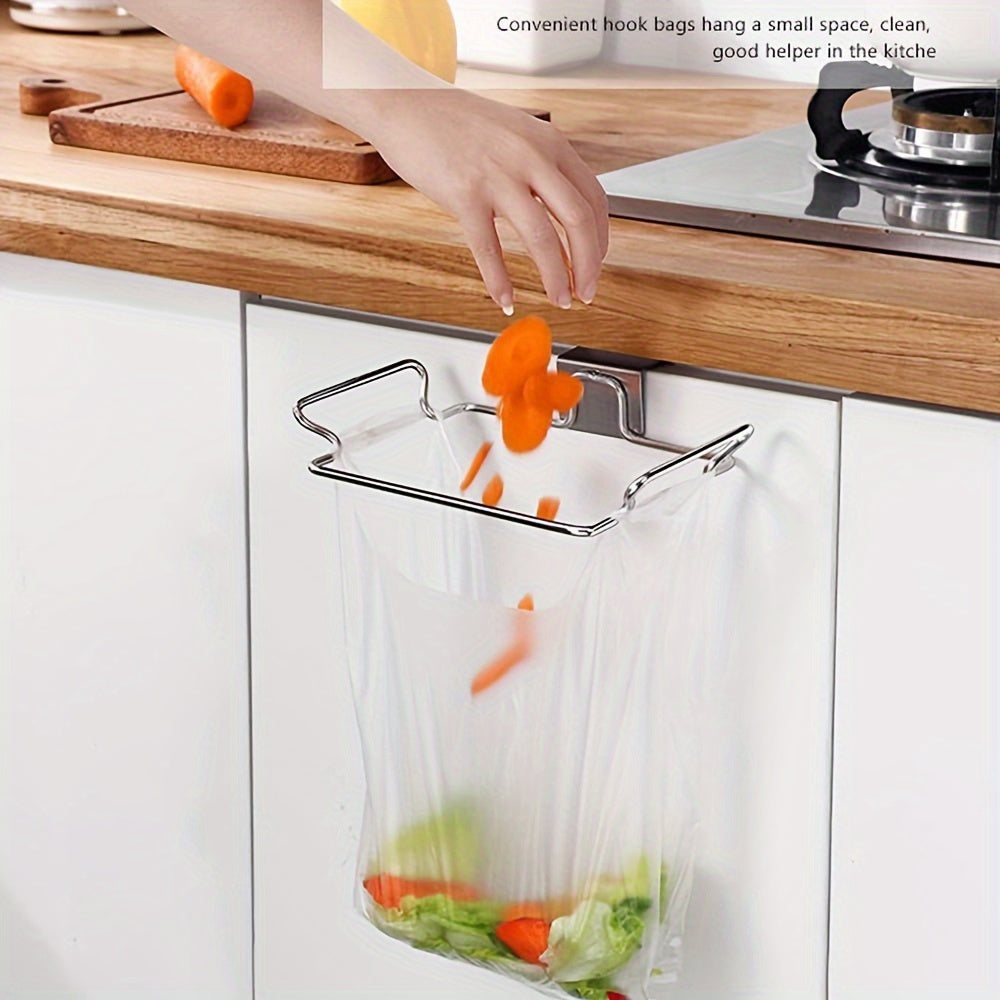 Metal Garbage Holder ( only black ) -Heavy-Duty Metal Trash Bag Holders - Space-Saving Under Cabinet Organizer, Rust-Proof Garage & Office Trash Bin Dispenser, Easy Installation No Tools Needed for Kitchen, Bathroom, Workspace - Compact Storage Solution,