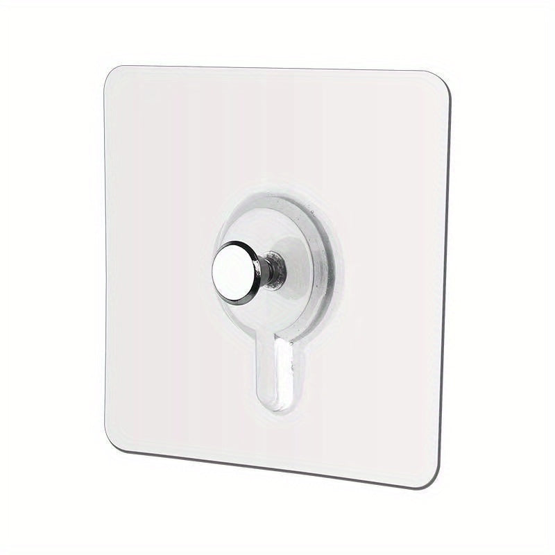 1pcs PVC Strong Adhesive Wall Hooks for Posters Seamless Wall Hooks Waterproof Durable Transparent Kitchen Bathroom Screw Hooks Hangers