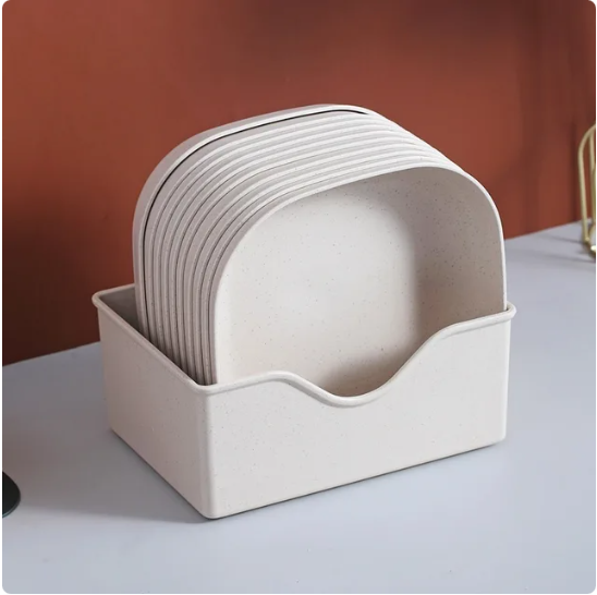 10Pcs Multi-function Spit Bone Dish Household Food Grade Plastic Spit Bone Dish Round Square Set Dining Table Garbage Plate