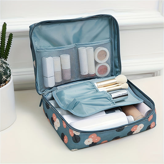 Zipper Print Cosmetic Bag Makeup Bag Waterproof Wash Pouch Portable Waterproof multifunctinal Waterproof Wash Bag for Toiletry