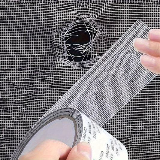 Window Barrier Repair Tape, Self-Adhesive Mesh Patch Kit, Fiberglass-Covered, Repairs Holes And Tears, Repels Mosquitoes, For Home And Office Use, One Roll