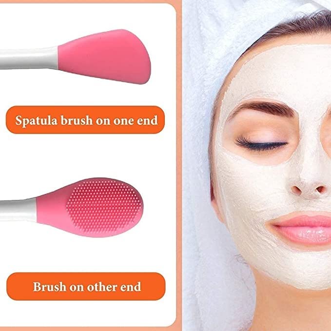 Silicone Double Head Mask Brush, Silicone Face Wash Brush, Mud Film Special Scraper Applicator, Facial Cleansing Brush, Cleaning Tool