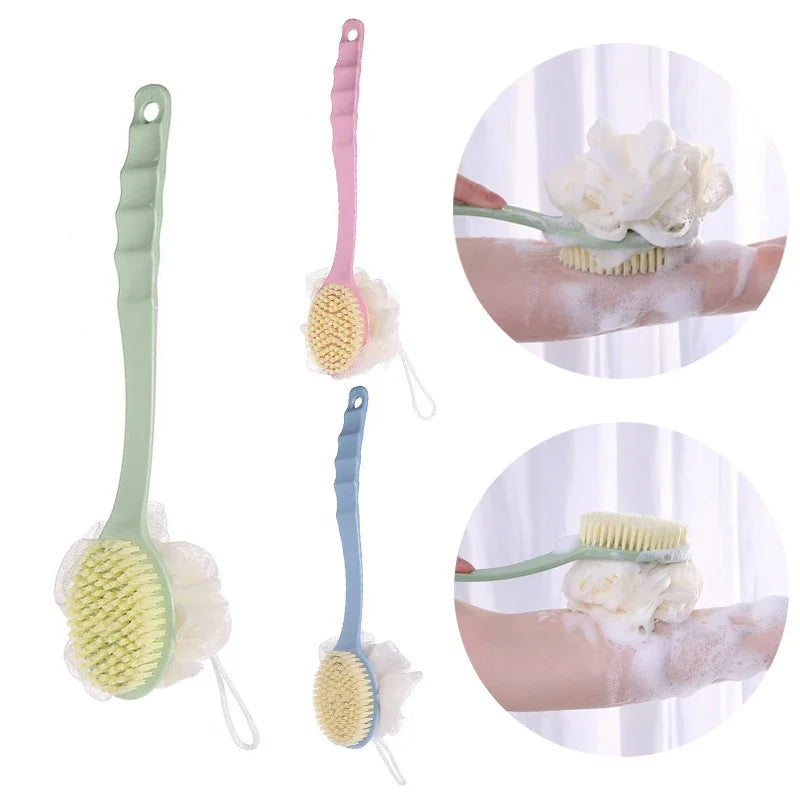 Long-handled Scrubbing Artifact Brush Bath Scrubbing Towel Household Bathroom Supplies Soft Hair Bathing Back Scrubbing Brush