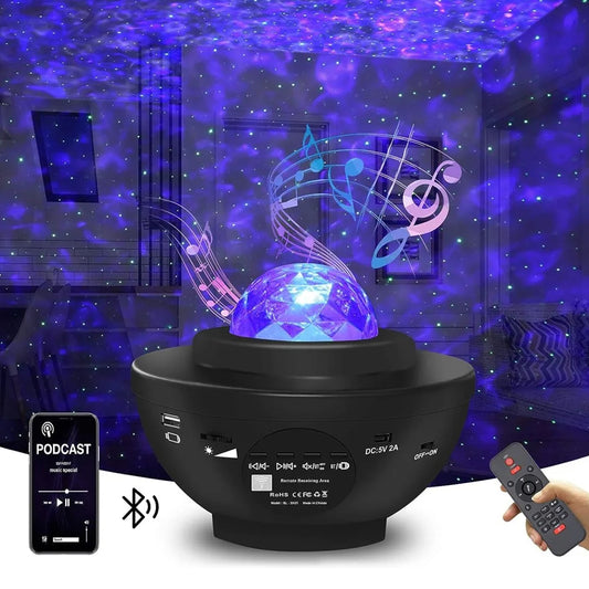 Galaxy Projector Star Light Speaker With Remote Control, Big Bowl Music Speakers, Adjustable Brightness Multiple Modes Colorful