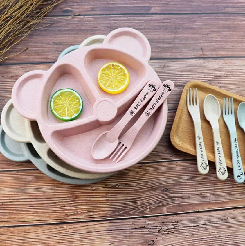 5 pcs plate and spoon set