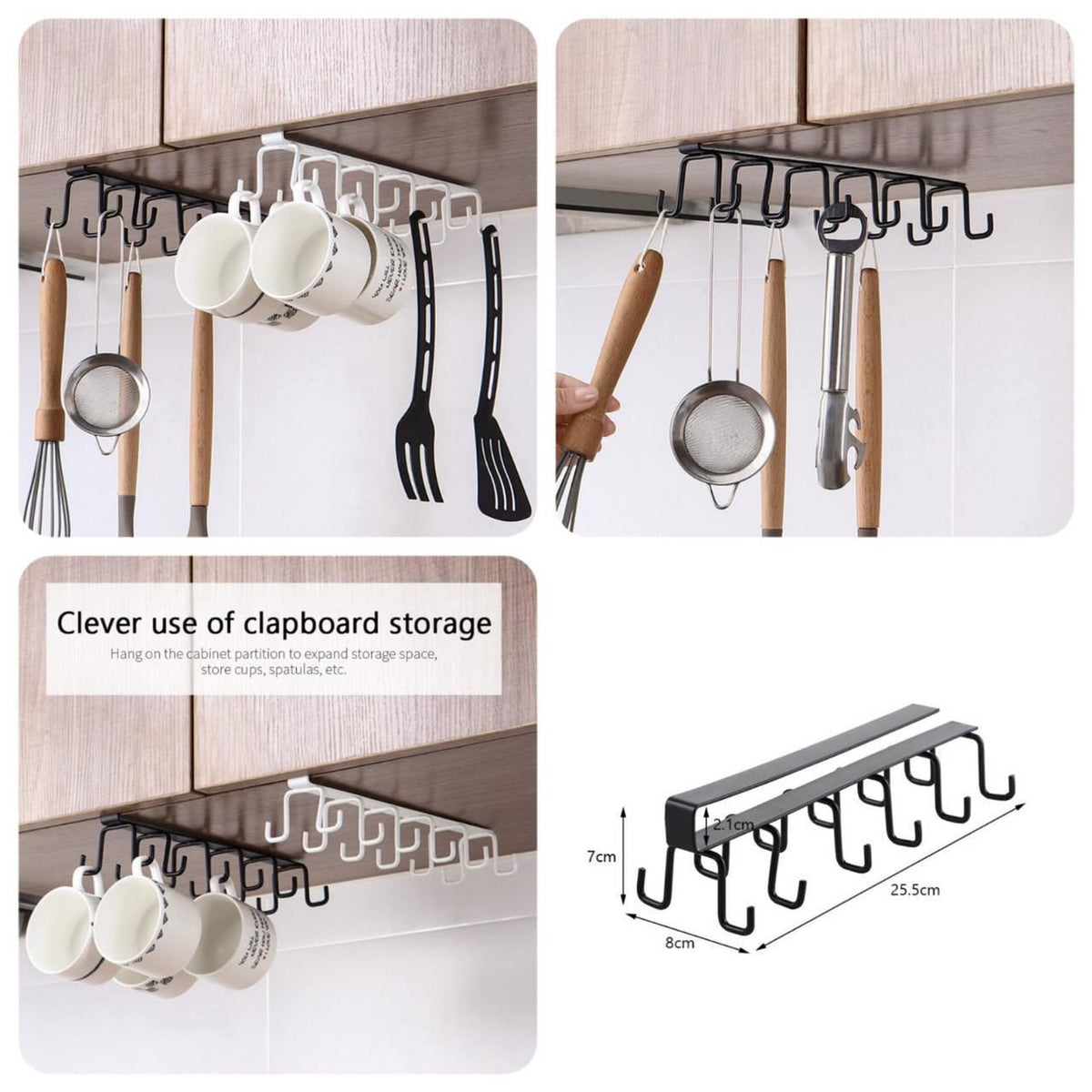 cup holder under cabinet / 10 hooks cup rack hanger coffee cup holder for kitchen cabinets