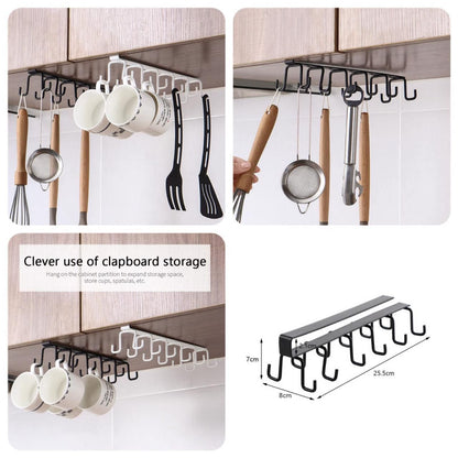 cup holder under cabinet / 10 hooks cup rack hanger coffee cup holder for kitchen cabinets