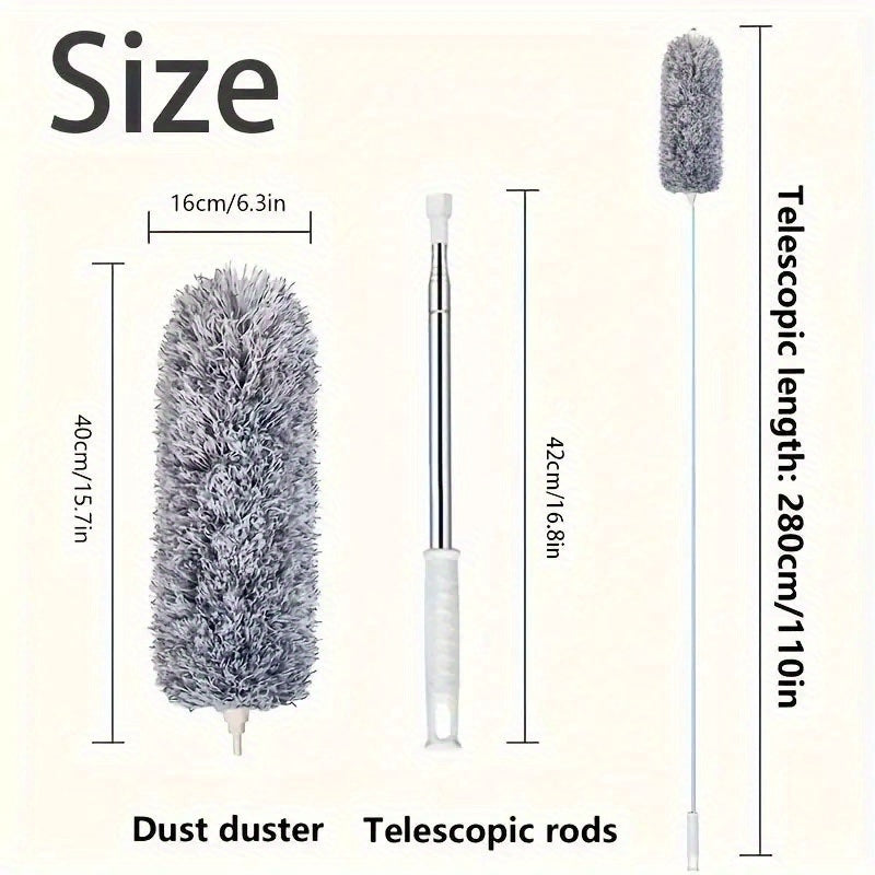 Adjustable And Flexible Microfiber Duster - Washable, Reusable Cleaning Tool for High Ceilings, Furniture, And Cars. A Duster for Cleaning., Dusting Furniture, Household Dusting, Lightweight Design, Washable Material, Dusting Wand, Pet Owners