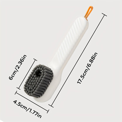 Multifunctional Soap Liquid Dispenser Brush with Handle Shoe Cleaning Laundry Brush Scrub Cleaning Soft Bristle Cleaning Brushes for Clothes and Shoes Household Use For Bathroom and Kitchen