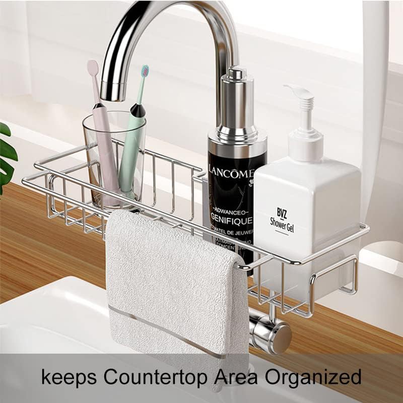 Stainless Steel Sink Faucet Rack Kitchen Storage Hanging Basket Rack