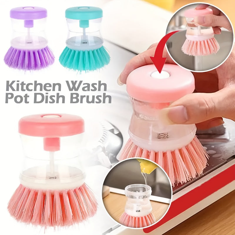 Kitchen Dish Brush, Pot and Bowl Brush, Squeeze Liquid, Handheld Cleaning Brush, Multi-functional Cleaning Brush, Cleaning Supplies, Cleaning Tools
