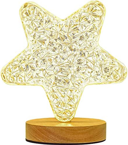 Rechargeable LED Night Light Stars Shape, Decorative Light by Niken Iron, Ideal for a Child's or a Girl's Bedroom