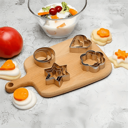 12pcs Stainless Steel Biscuit Mold Flower Shaped Circular Heart-shaped Star Shaped Biscuit Set for Kitchen Baking Tools Of Cakes, Vegetables, Sandwiches, Fruits, Candies, Biscuits, Birthday Parties, Holiday Celebrations, Baking Supplies