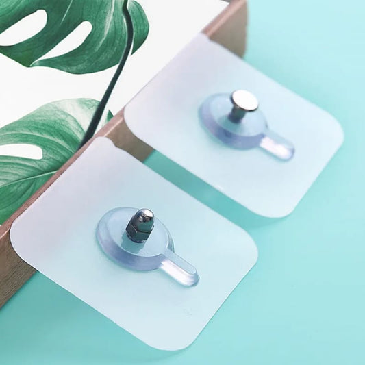 1pcs PVC Strong Adhesive Wall Hooks for Posters Seamless Wall Hooks Waterproof Durable Transparent Kitchen Bathroom Screw Hooks Hangers