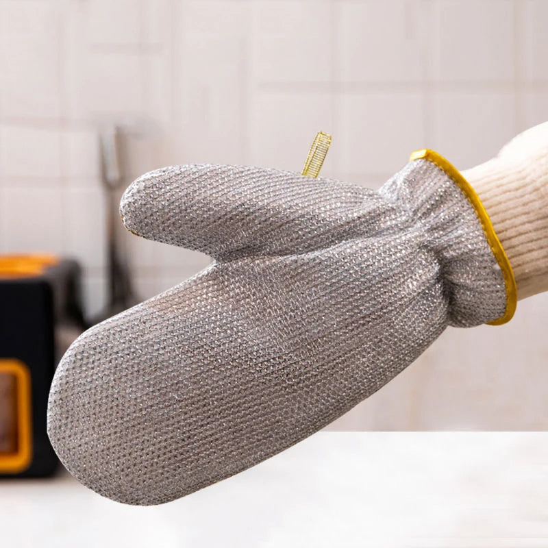 2 pcs pair Silver Dishwashing Gloves