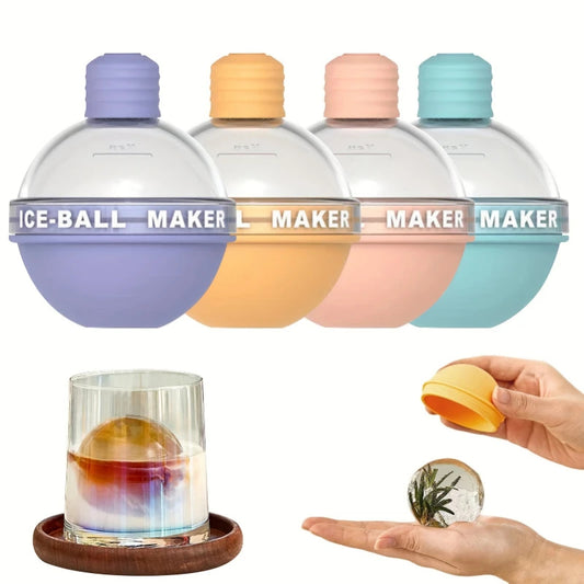 Ice Mold Ball, Premium Flexible Silicone Ice Cube Tray with Large Round Ice Balls for Party
