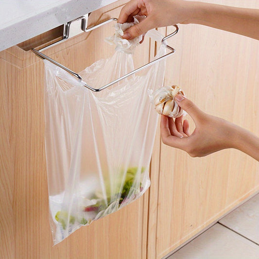 Metal Garbage Holder ( only black ) -Heavy-Duty Metal Trash Bag Holders - Space-Saving Under Cabinet Organizer, Rust-Proof Garage & Office Trash Bin Dispenser, Easy Installation No Tools Needed for Kitchen, Bathroom, Workspace - Compact Storage Solution,