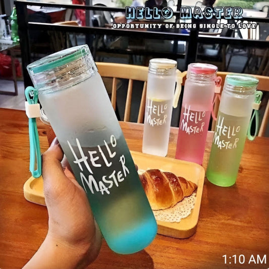 Hello Master Glass Water Bottle  -  New  beautiful design