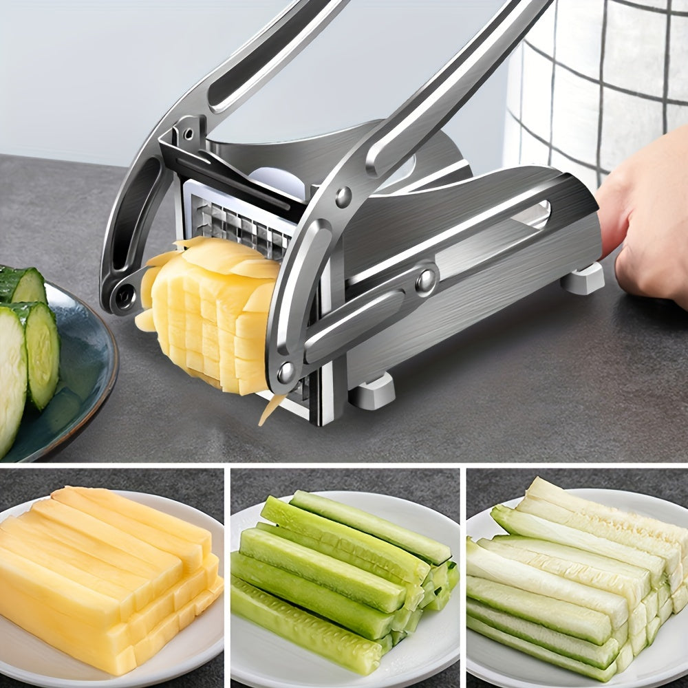 Stainless Steel Vegetable Cutter - French Fries Cutter, Potato Chipper, Onion Chopper, Food Chopper - Kitchen Supplies, Kitchen Gadgets, Kitchen Accessories, Birthday Gift